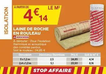 Bricomarché Laine de roche en rouleau offre