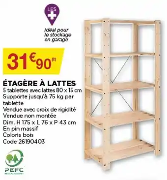 Bricomarché Étagère à lattes offre