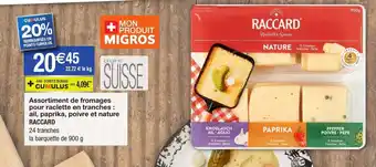 Assortiment de fromages pour raclette en tranches