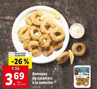 Lidl Anneaux de calamars à la romaine offre