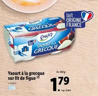Lidl Yaourt à la grecque sur lit de figue offre