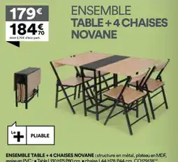 BUT Novane table + 4 chaises offre