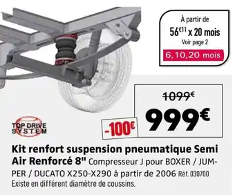 TOP DRIVE SYSTEM Kit renfort suspension pneumatique Semi Air Renforcé 8" Compresseur J