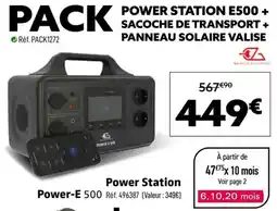 Narbonne accessoires Power Station Power-E 500 + sacoche de transport panneau solaire valise offre
