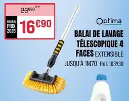 Narbonne accessoires Optima BALAI DE LAVAGE TÉLESCOPIQUE 4 FACES EXTENSIBLE offre