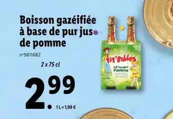 Lidl Boisson gazéifiée à base de pur jus de pomme offre