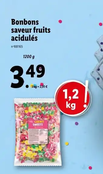 Lidl Bonbons saveur fruits acidulés offre