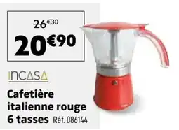 Narbonne accessoires INCASA Cafetière italienne rouge offre