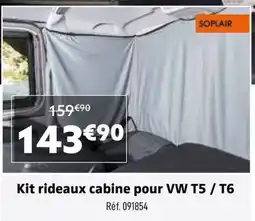 Narbonne accessoires SOPLAIR Kit rideaux cabine pour VW T5 / T6 offre