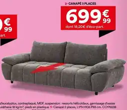 BUT CANAPÉ 3 PLACES offre
