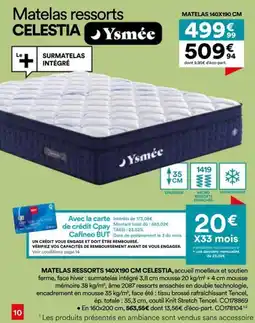 BUT Ysmée Matelas ressorts CELESTIA offre