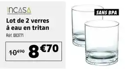 Narbonne accessoires INCASA verres à eau en tritan offre