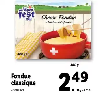 Lidl Fondue classique offre
