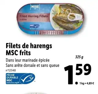 Lidl Filets de harengs MSC frits offre