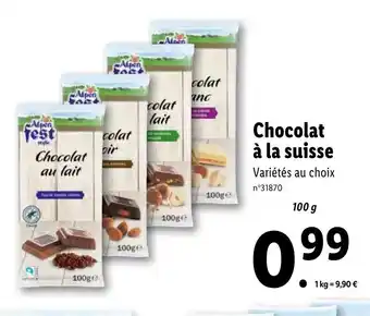 Lidl Chocolat à la suisse offre