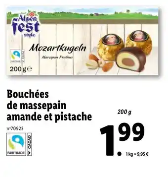 Lidl Bouchées de massepain amande et pistache offre