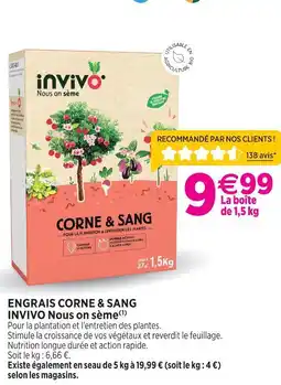 Delbard Invivo nous on sème engrais corne & sang invivo nous on sème offre