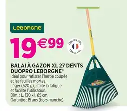 Delbard Leborgne balai à gazon xl 27 dents duopro leborgne offre