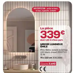 Gedimat Miroir lumineux émile offre