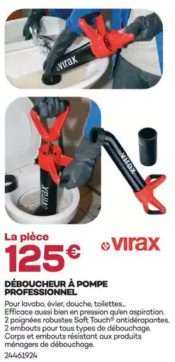 Gedimat Virax déboucheur à pompe professionnel offre