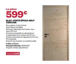 Gedimat Bloc-porte épicea brut vercors offre