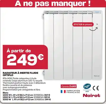 Radiateur à inertie fluide optiflo
