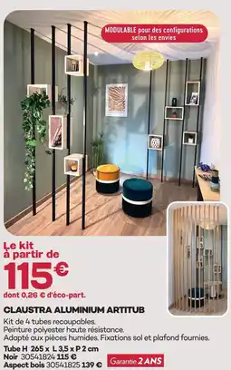 Gedimat Claustra aluminium artitub offre