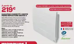 Gedimat Sauter radiateur connecté à inertie pierre réfractaire sibayak ii 1000 w offre