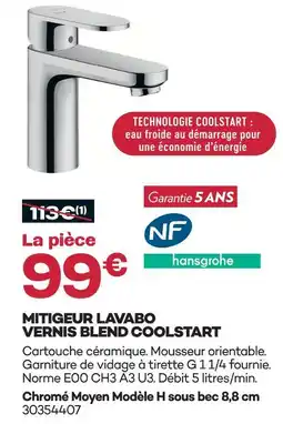 Gedimat Hansgrohe mitigeur lavabo vernis blend coolstart offre