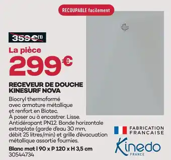 Kinedo receveur de douche kinesurf nova