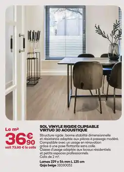 Gedimat Sol vinyle rigide clipsable virtuo 30 acoustique offre