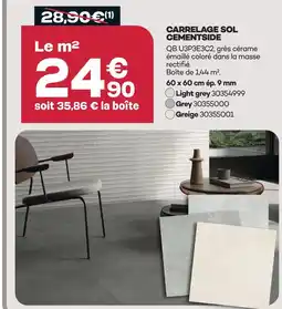 Gedimat Carrelage sol cementside offre