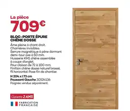 Gedimat Bloc-porte épure chêne dosse offre