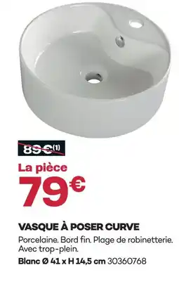 Gedimat Vasque à poser curve offre