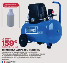 Gedimat Scheppach compresseur lubrifié hc65 1500 w offre