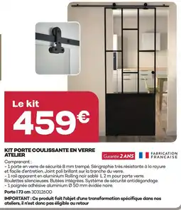 Gedimat Kit porte coulissante en verre offre