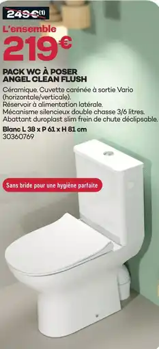 Gedimat Angel clean flush pack wc à poser offre