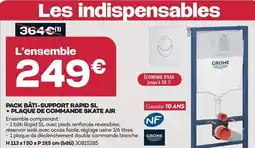 Gedimat Grohe pack bâti-support rapid sl + plaque de commande skate air offre
