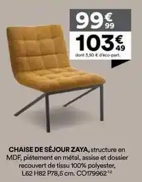 BUT Chaise de séjour zaya offre