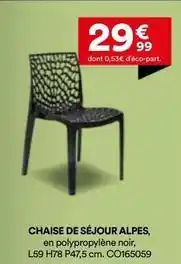 BUT Chaise de séjour alpes offre