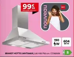 BUT Brandt - bandt hotte limht2060x, l60 h30 p50 cm. co182939 offre