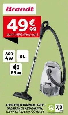 BUT Brandt - aspirateur traineau avec sac bnadt astarsmm offre