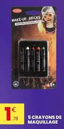 Stokomani 5 crayons de maquillage offre