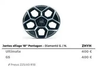 Jantes alliage 18 pentagon - diamanté g./ n. ultimate