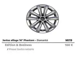 Opel Phantom - jantes alliage 16 - diamanté offre
