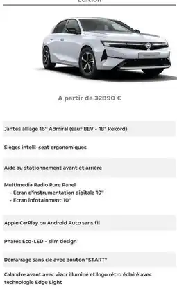 Opel Rekord - a partir de 32890 offre