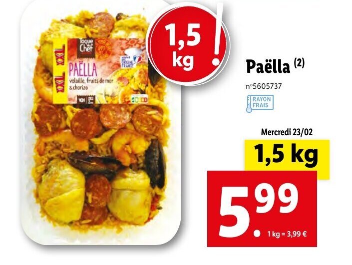 Promo Paëlla chez Lidl
