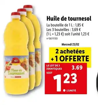 Lidl Huile de tournesol offre