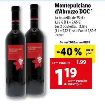 Lidl Montepulciano d'Abruzzo DOC offre