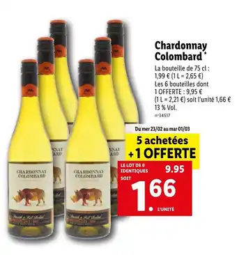 Lidl Chardonnay Colombard offre
